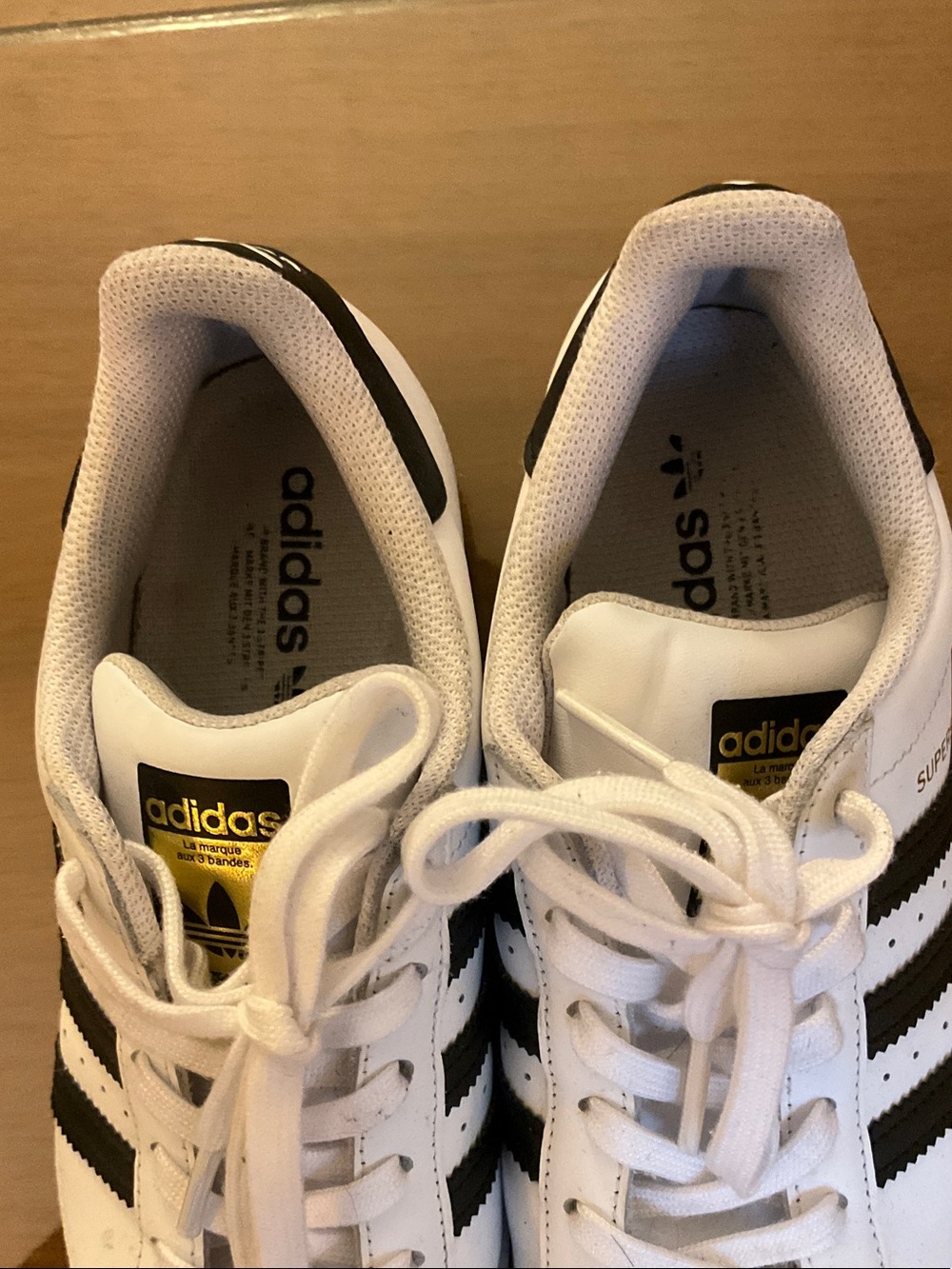 Adidas Big Kids Superstar Sneakers - White with Black Stripes - Picture 5 of 7